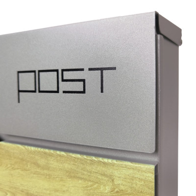 S3637 poštová schránka strieborná + imit.dreva