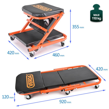 Dielenské ležadlo / stolička 2v1 D6711