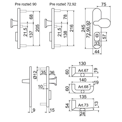 R.701.ZB.N.TB4 bezpečnostné kovanie
