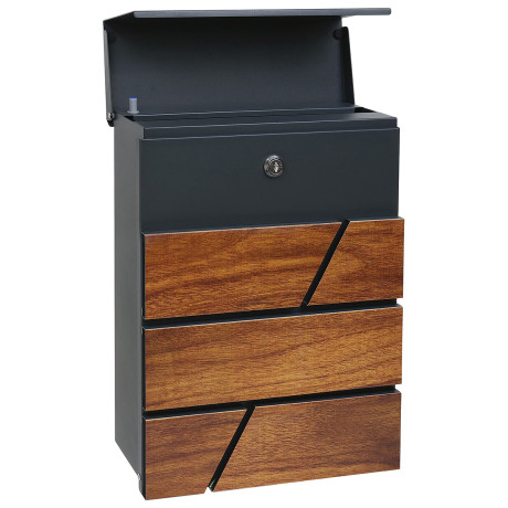 BK.524.WO.AM poštová schránka antracit + drevo