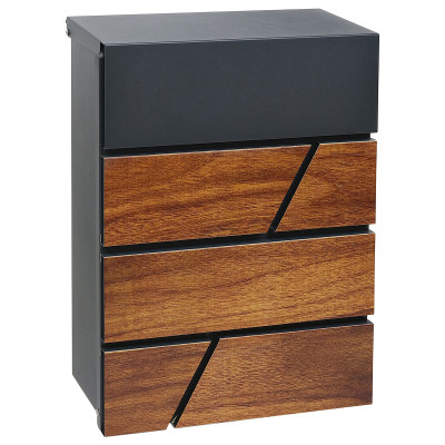 BK.524.WO.AM poštová schránka antracit + drevo