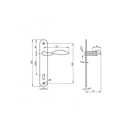K912 rustiko kľučka 90mm kľúč