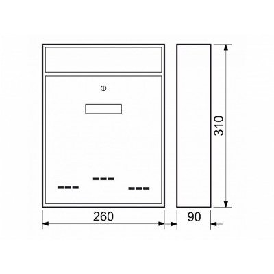 BK.20 D CE poštová schránka čierna štruktúra