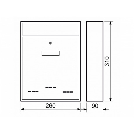 BK.20 D CE poštová schránka čierna štruktúra