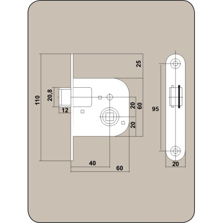 Zámok stavebný ZS04 na WC