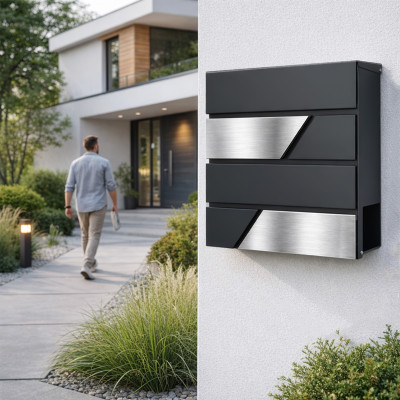 D3711 poštová schránka antracit + nerez