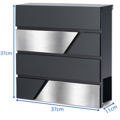 D3711 poštová schránka antracit + nerez