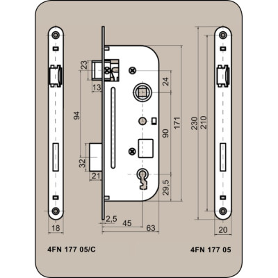 Zámok stavebný K60/90/45 na kľúč