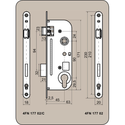 Zámok stavebný V60/90/45 na vložku