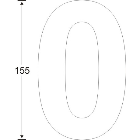 číslo "0" 155mm nerez