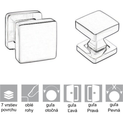 Guľa štvorcová satén nikel Guľa štvorcová satén nikel