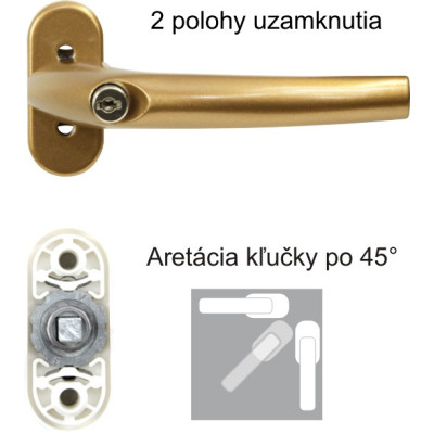 RHD009 F1 univerzálna kľučka na okno s uzamykaním RHD009 F1 univerzálna kľučka na okno s uzamykaním