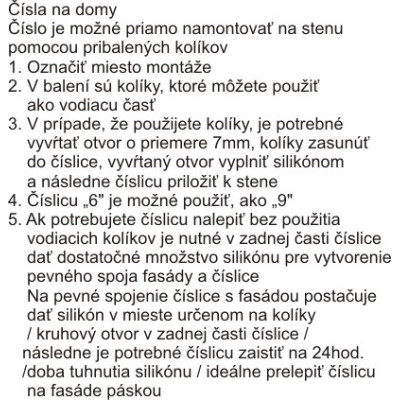 domove číslo 180mm čierne "8"