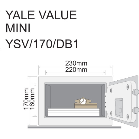 YALE VALUE SAFE mini čierny