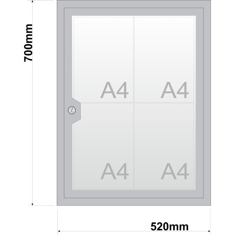 Informačná vitrína s otváracími dverami 520 x700