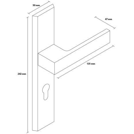 TOTAL vchodová kľučka-kľučka INOX pravá