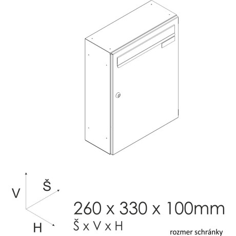 SJ 260/330 poštová schránka jednostranná RAL