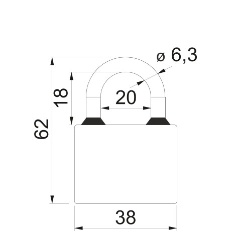 Oval 38mm visiaci zámok