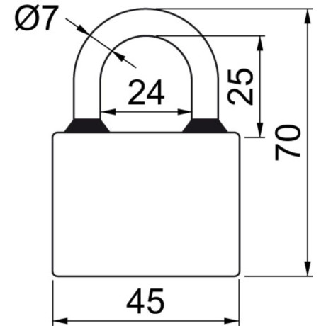 Oval 45mm SU visiaci zámok