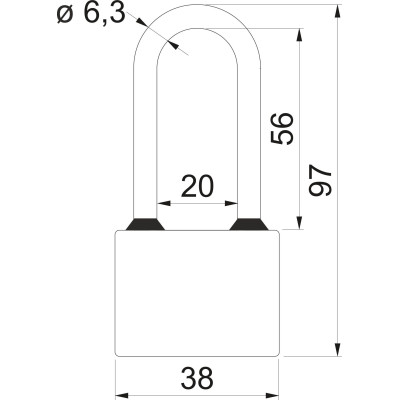 RV oval 38 plus visiaci zámok RV oval 38 plus visiaci zámok