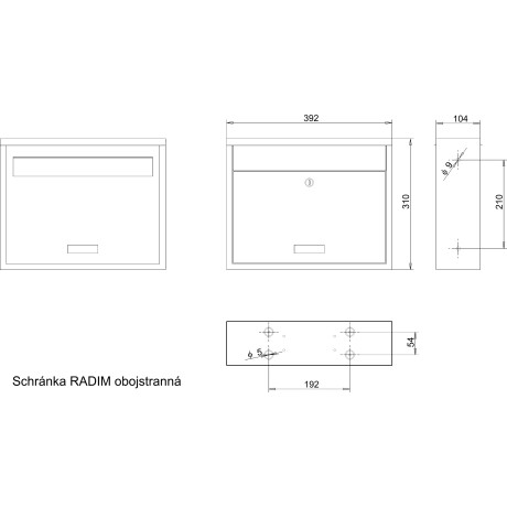 RADIM obojstranná schránka nerez
