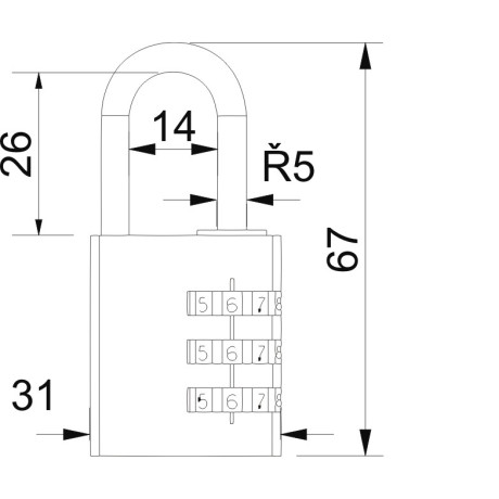 RV12002 kódový visiaci zámok