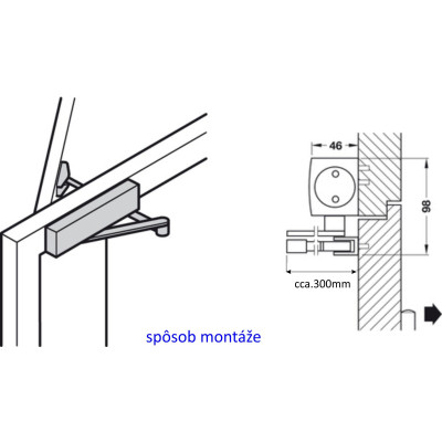 TS4000 zatvárač s ramienkom strieborný TS4000 zatvárač s ramienkom strieborný