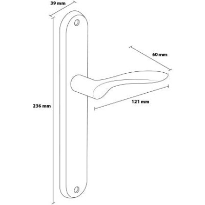 BLANKA chróm satén kľučka dlhý štít