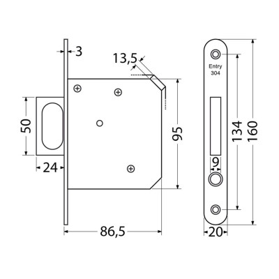EN.304.PULL.20 zámok na posuvné dvere EN.304.PULL.20 zámok na posuvné dvere