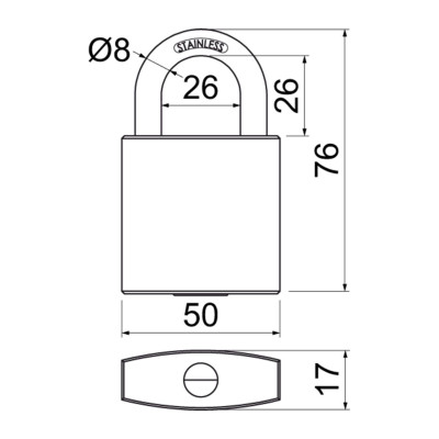 RV.MARINA.50 visiaci zámok RV.MARINA.50 visiaci zámok