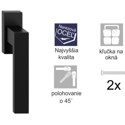 TOPAZ kľučka okenná čierna KOTCZ TOPAZ kľučka okenná čierna KOTCZ