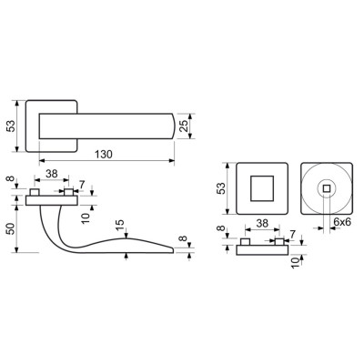 VENEZIA rozetové kovanie nikel matný VENEZIA rozetové kovanie nikel matný