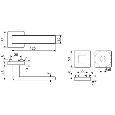 MILANO rozetové kovanie nikel matný