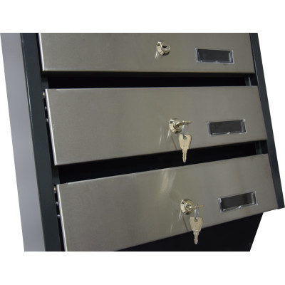 M39/8 N modulová schránka úkosová RAL7016 + nerez M39/8 N modulová schránka úkosová RAL7016 + nerez