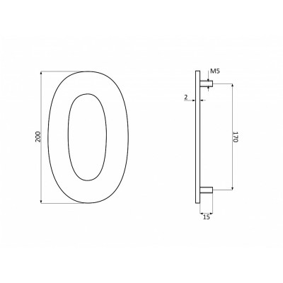 Číslica "7" fasádna 200mm NEREZ S Číslica "7" fasádna 200mm NEREZ S