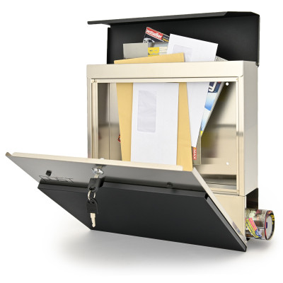 D3693 poštová schránka čierna + nerez