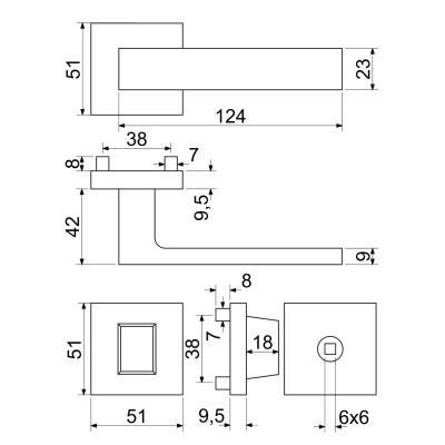 RK.C3.TORINO.WC.CE kľučka na WC čierna RK.C3.TORINO.WC.CE kľučka na WC čierna