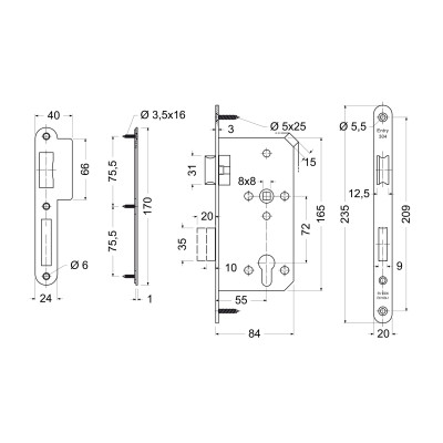 EN.304.PZ.72.55.20.PL.CE zadlabací zámok