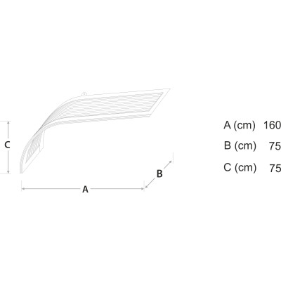 Strieška nad dvere oblúková jednostranná priehľadná 160x75x75cm Strieška nad dvere oblúková jednostranná priehľadná 160x75x75cm