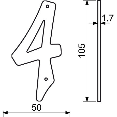 RN.105HR.1.AL.C číslo 105mm čierne "4"