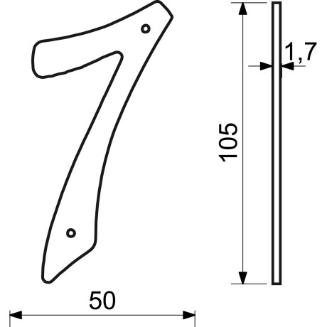 RN.105HR.1.AL.C číslo 105mm čierne "7"