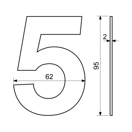 RN.95L.4.CE číslica "4" 95mm čierna