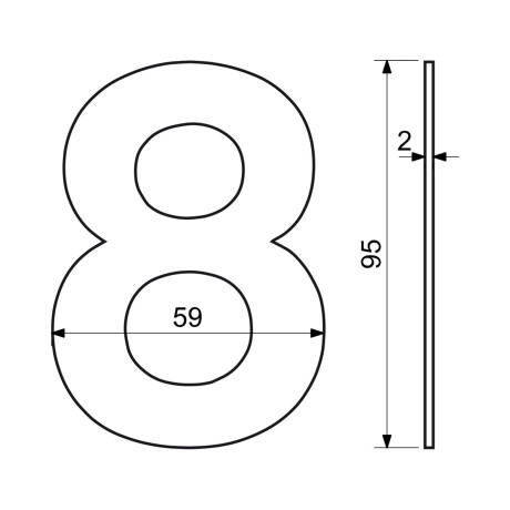 RN.95L.7.CE číslica "7" 95mm čierna