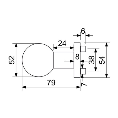 RK.KNOB.01.FIX.CE guľa na dvere