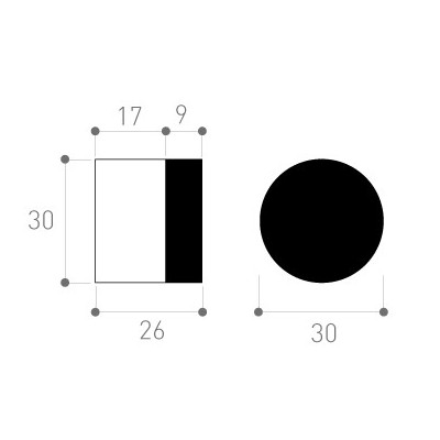 Nástenný doraz na dvere nerez + čierna Nástenný doraz na dvere nerez + čierna