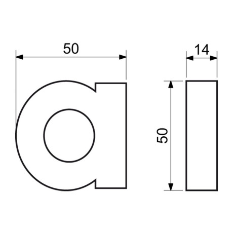 Číslica " a " 3D čierna 100mm