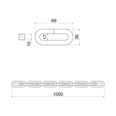 Bezpečnostná reťaz Ø 10mm x 1000mm Bezpečnostná reťaz Ø 10mm x 1000mm