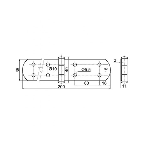 Záves 160mm čierny mat