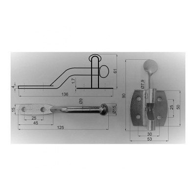 Bránková záskočka 50x52mm Čierny lak Bránková záskočka 50x52mm Čierny lak